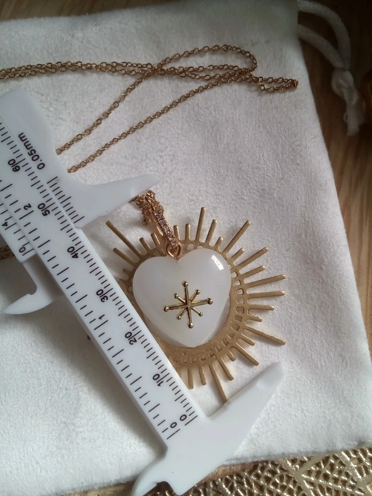 Bohemien zonne- en hartcollier van natuurlijk jade-steen – photo 4